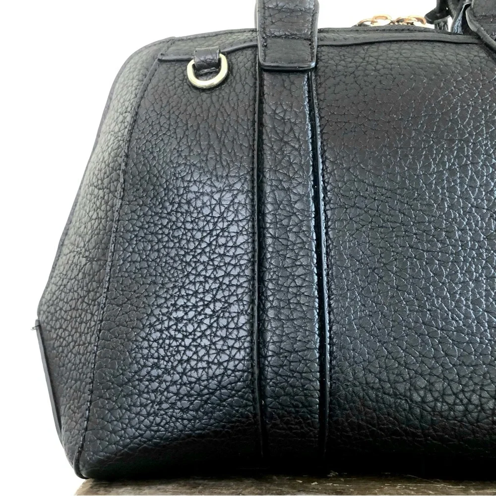 Kenzie Bag Black Tote Shoulder Gold-Tone Faux Leather Strap Medium Crossbody - Picture 8 of 16